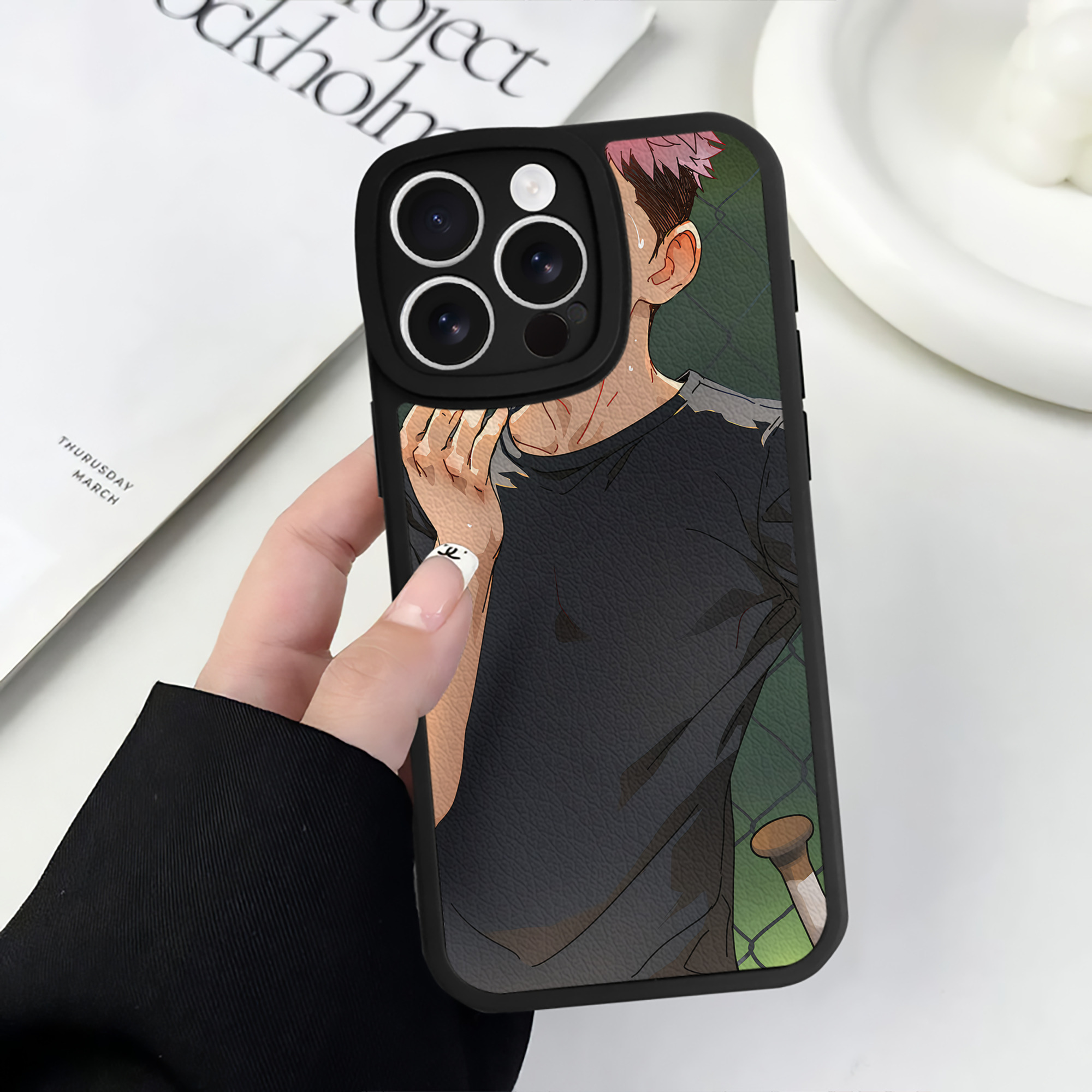 （画像用） 呪術廻戦 Jujutsu Kaisen 【iPhone 16シリーズ対応】シリコンスマホケース（レザー調） 材質：シリコン
